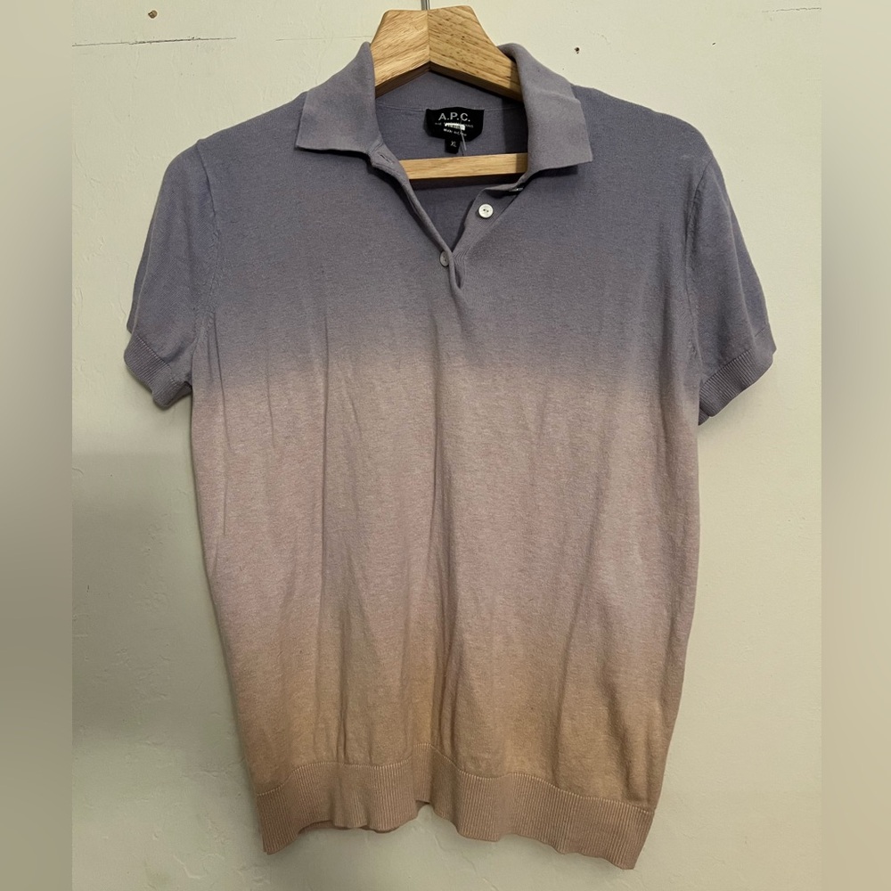 A.P.C. Women’s Lilac and Tan Polo Shirt